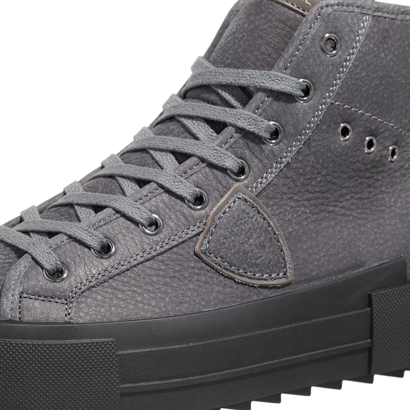 Philippe Model High-Top-Sneaker Paris Haute Mid Woman Nubuck Givre' Fur_Anthracite(Image 5)