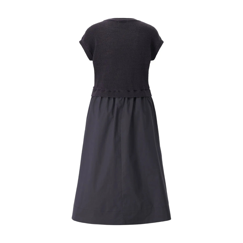 Peserico Robe longue Midikleid im Material-Mix braun(Image 8)