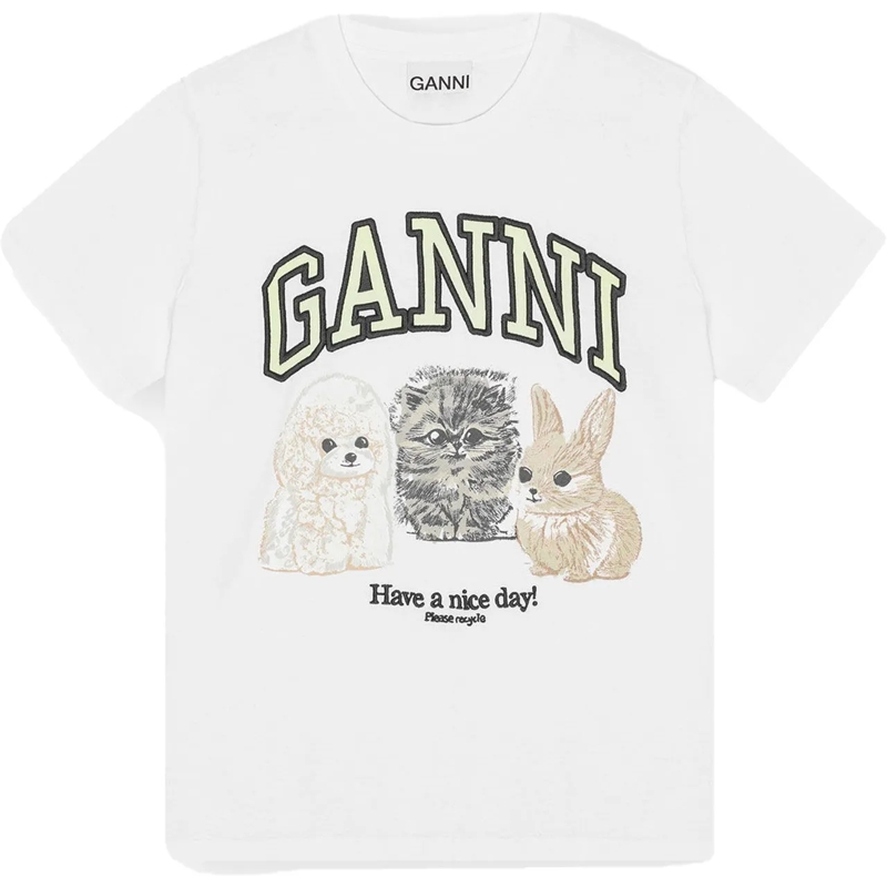 GANNI T-shirt t-shirt white weiß