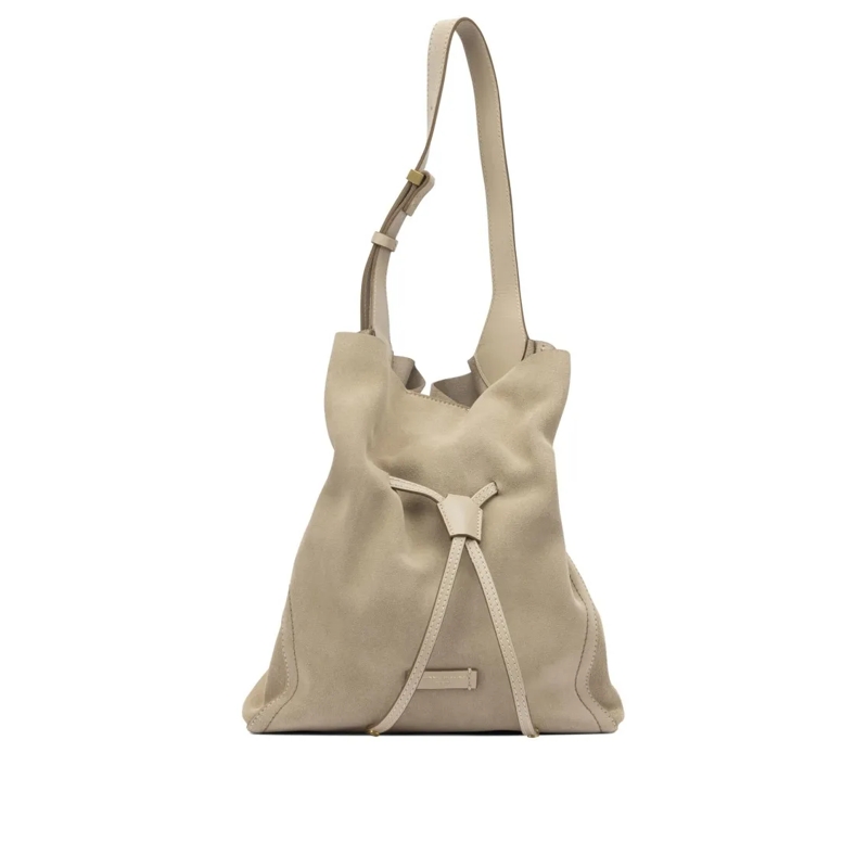 Gianni Chiarini Schultertasche Spacious Suede Shoulder Bag With Adjustable Strap Neutrals