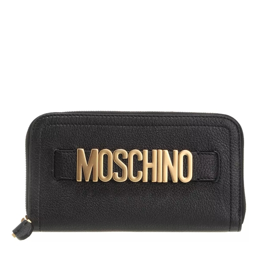 Moschino Wallet  Nero Portemonnaie mit Zip-Around-Reißverschluss