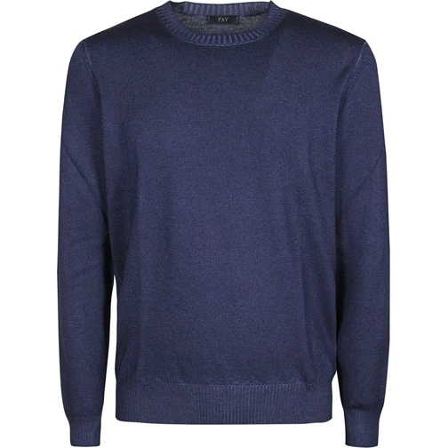 Fay  Round Neck Sweater Blue blau