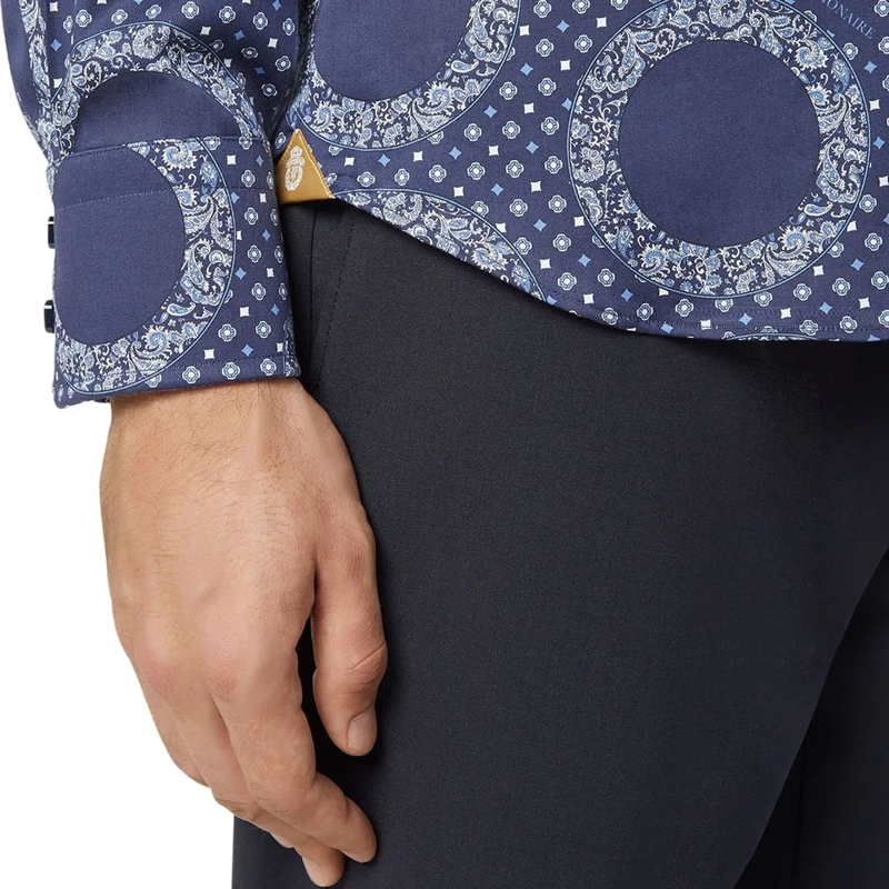 BILLIONAIRE Hemd Hemd Slim Fit Paisley dunkel-blau(Image 4)