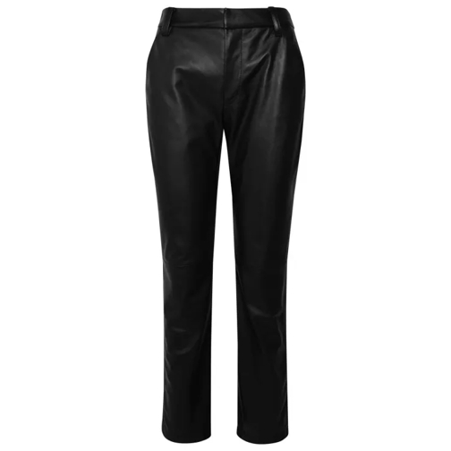 Ferrari Black Leather Pants Black 