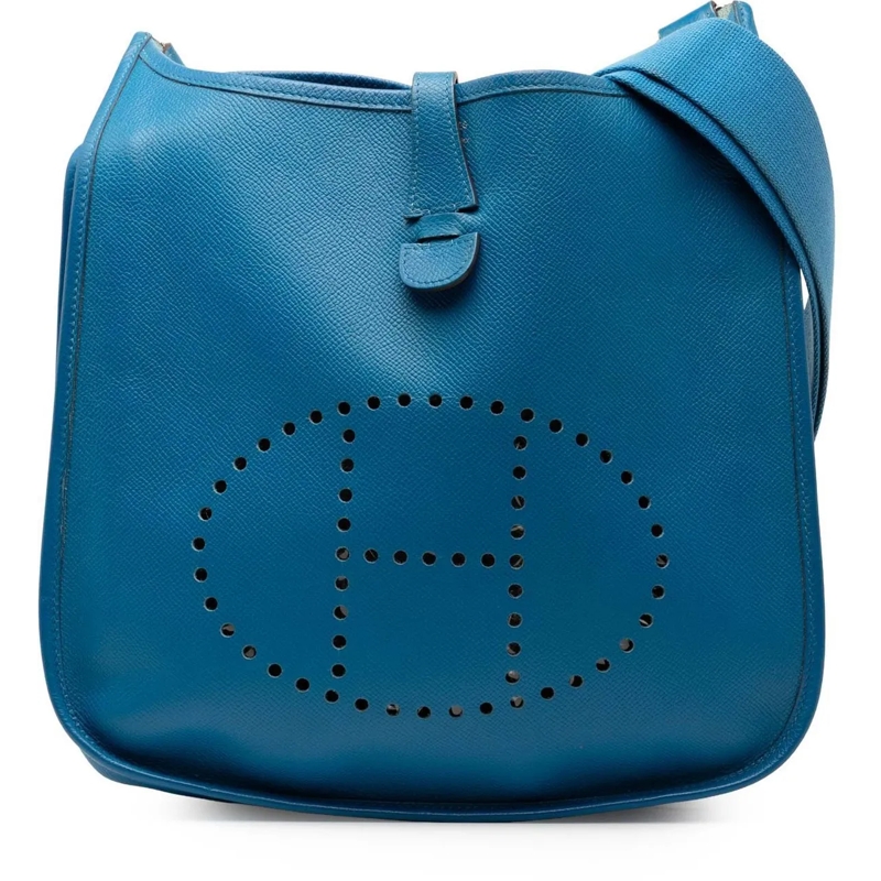 Hermès Schultertasche Epsom Evelyne III 29 blau