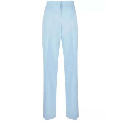 MSGM High-Waisted Virgin Wool Trousers Blue 