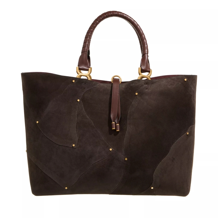 Chloe Marcie Leather Tote Bag Marrone Shopping Bag