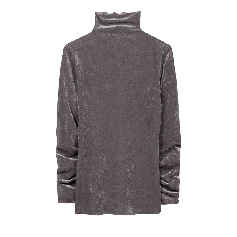 Luisa Cerano Trui met col Samt-Turtleneck-Shirt heather grey(Image 6)