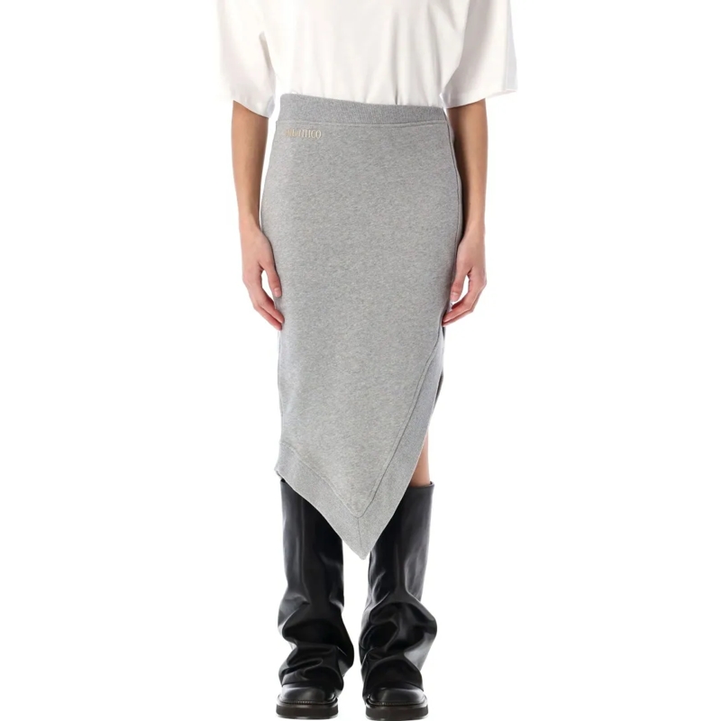The Attico Midirok Fleece Midi Skirt Grey