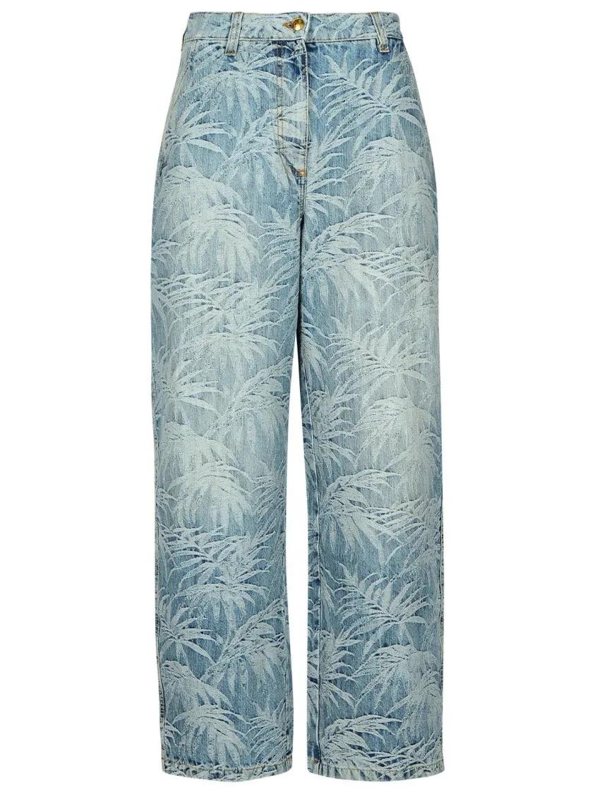 Palm Angels - Baggy Light Blue Cotton Blend Jeans - Größe 27 - blau