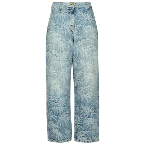 Palm Angels Baggy Light Blue Cotton Blend Jeans Blue Jeans