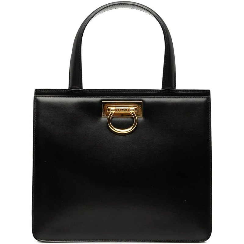 Celine Tote Leather Handbag schwarz