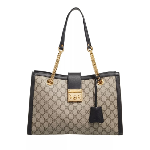 Gucci Shopping Bag Medium Padlock GG Shoulder Bag Beige Ebony/Black