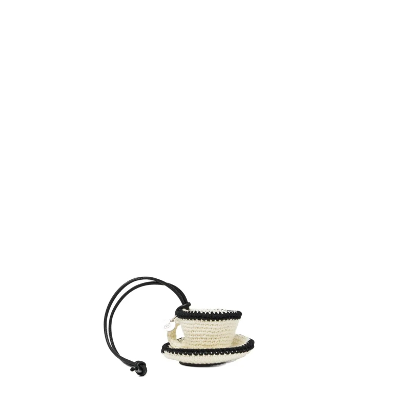 J.W.Anderson  Teacup-Shaped Keychain With Logo Detail And Leathe Neutrals