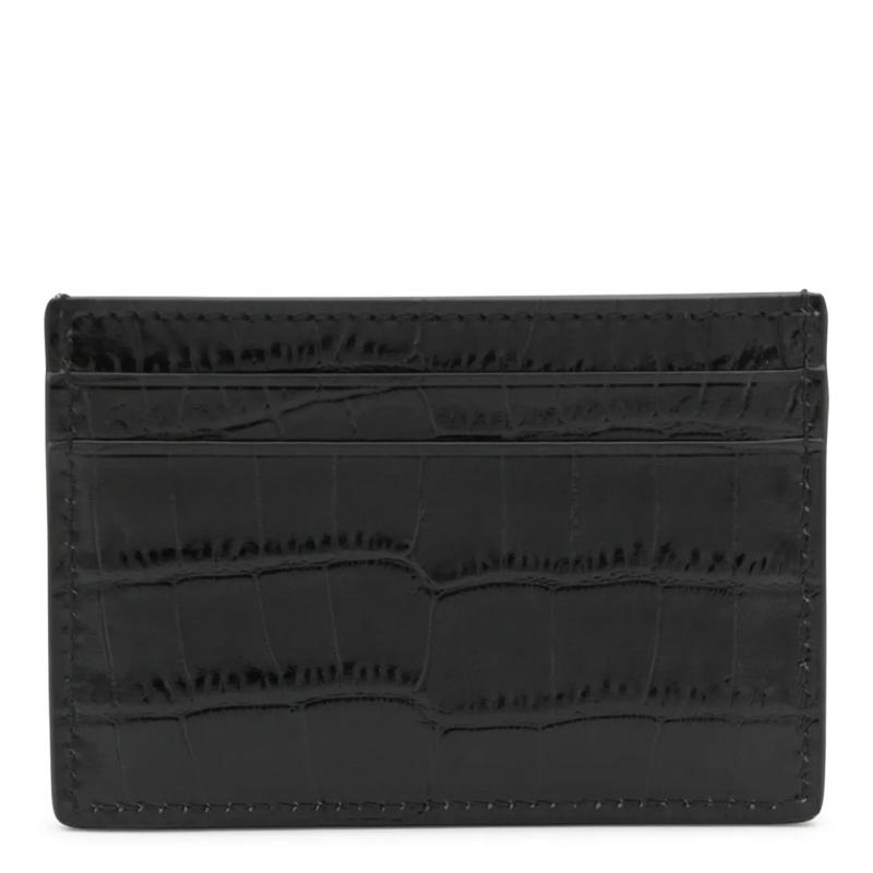 Tom Ford Geldbörse Textured Crocodile Pattern Cardholder Wallet Black