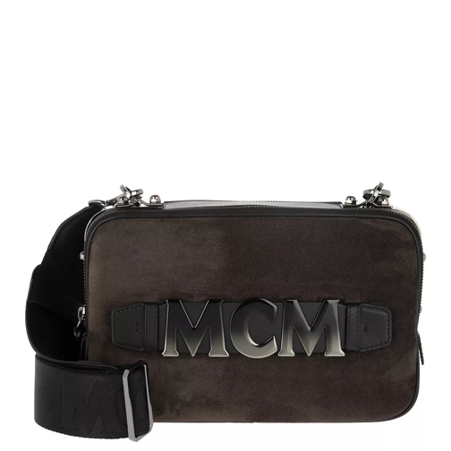 MCM Cubism Suede Crossbody Bag Medium Phantom Grey Borsetta a tracolla