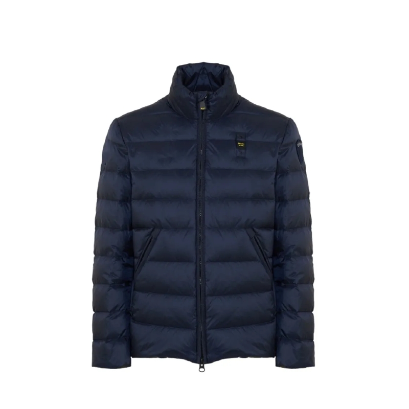 Blauer Daunenjacke Quilted Down Jacket With Fixed Hood Black