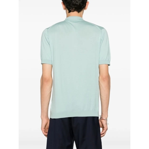 John Smedley Green Cotton Polo Shirt Blue Polo shirt