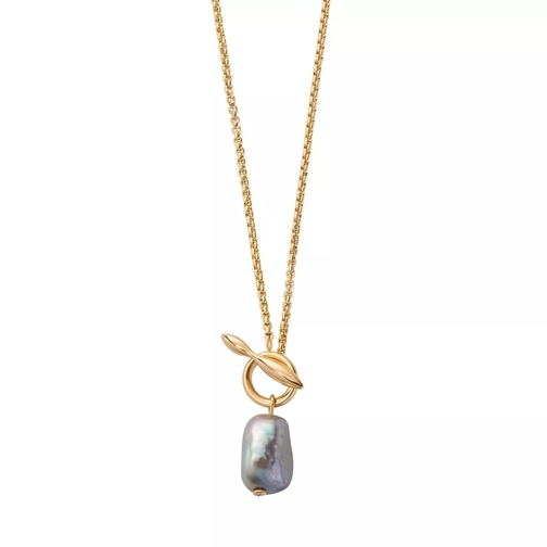 Skagen Agnethe Fresh Water Pearl Pendant Necklace Gold Short Necklace