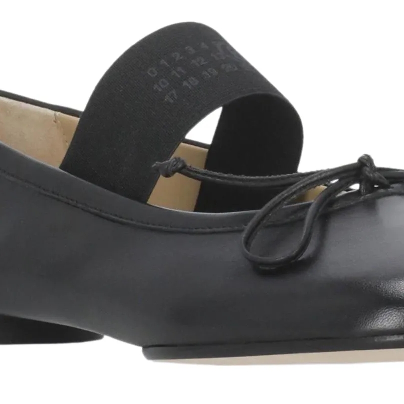 MM6 Maison Margiela Ballerinas Black 6 Leather Ballerinas Black(Image 9)