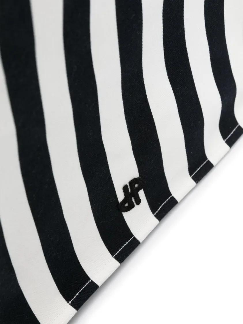 Patou Totes & shoppers White Black Cotton Canvas Bag With Striped Print in wit