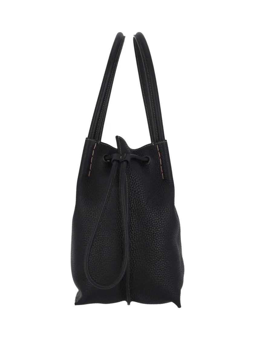 Thumbnail - Tod's Beuteltaschen - Structured Black Pebbled Leather Bucket Bag - Gr. unisize - in Schwarz - für Damen