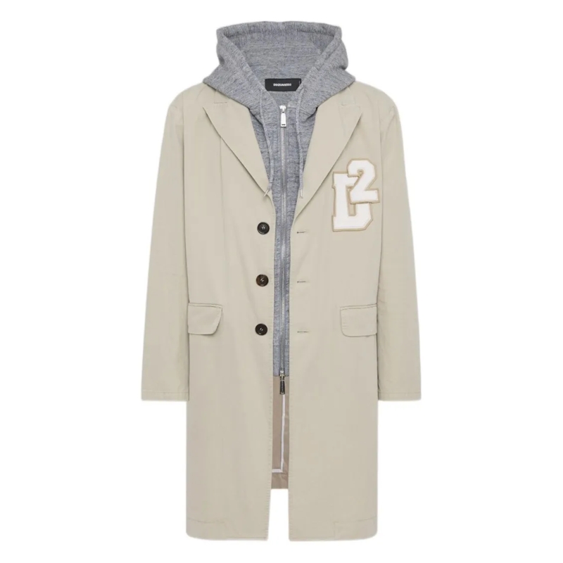 Dsquared2 Bontjassen Beige Tailored Coat Neutrals
