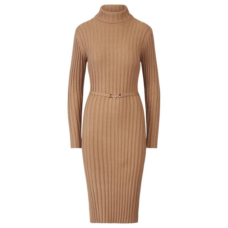 Apart Midikleid Midistrickkleid braun