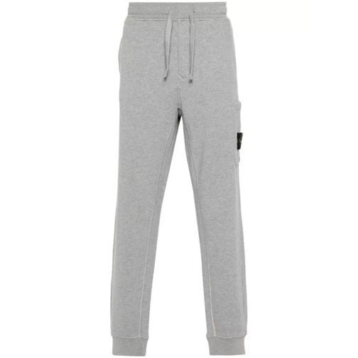 Stone Island Copy Of Compass-Patch Cotton Track Pants Grey 