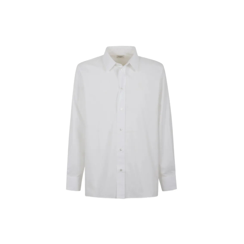 Saint Laurent Overhemd Classic White Formal Shirt With Textured Detail White