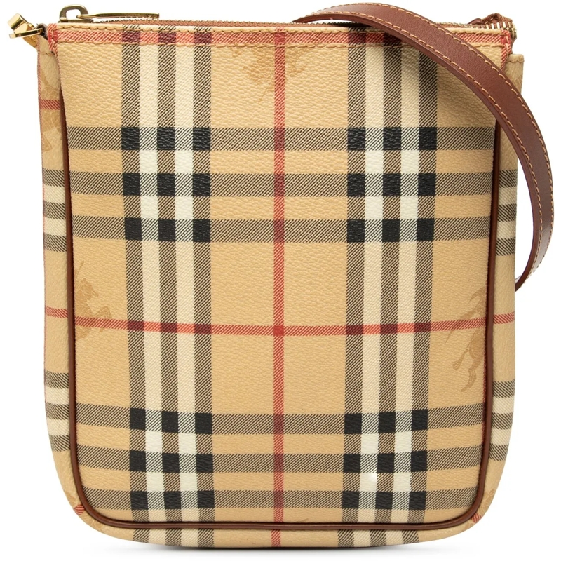 Burberry Sac à bandoulière Haymarket Check Coated Canvas Crossbody braun