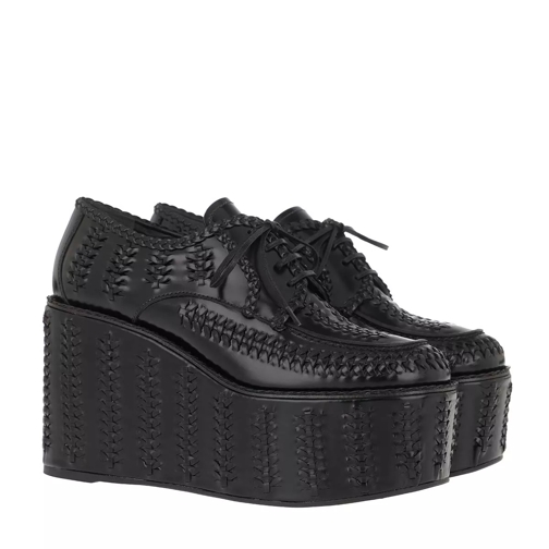 Prada Lace Up Platform Loafers Black Loafer