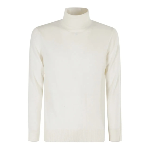 Eleventy Pullover Tipping Turtleneck Sweater White