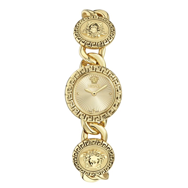 Versace Quarzuhr Quarz-Analoguhr La Greca Stud Icon gold