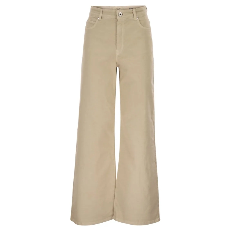 Max Mara  Wkdmedina - Wide-Leg Trousers In Cotton Drill Neutrals