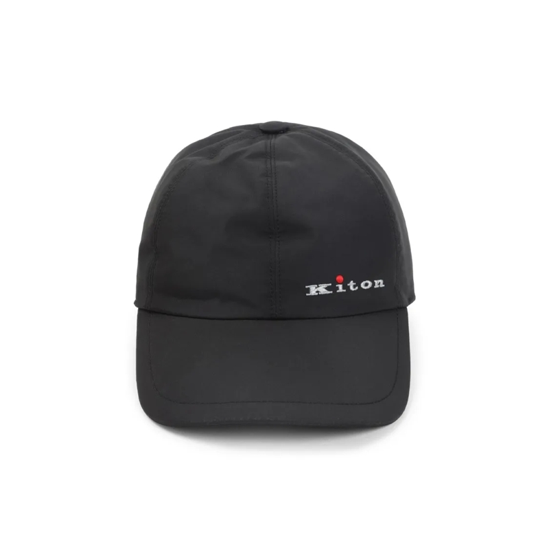 Kiton Hoed Black Polyester Baseball Cap With Embroidered Logo Black