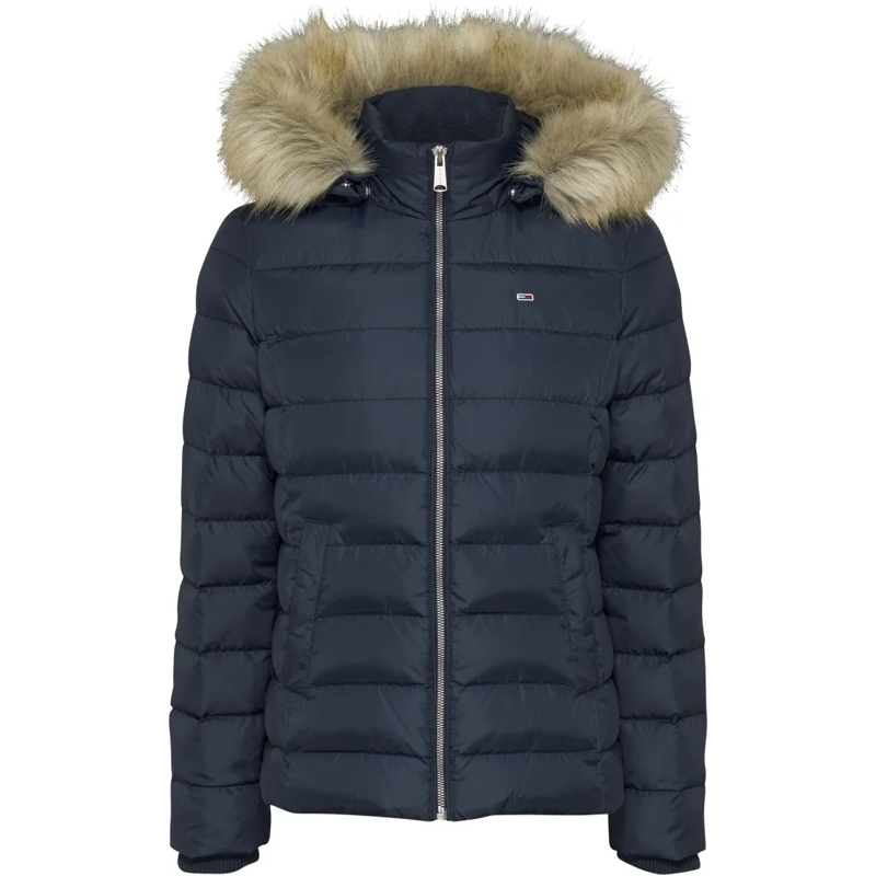 Tommy Jeans  Down Jacket With Removable Hood And Cozy Feather P Blue