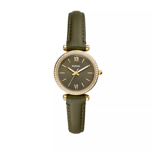Fossil Women's Carlie Three-Hand Stainless Steel Watch, E Gold Green Dresswatch
