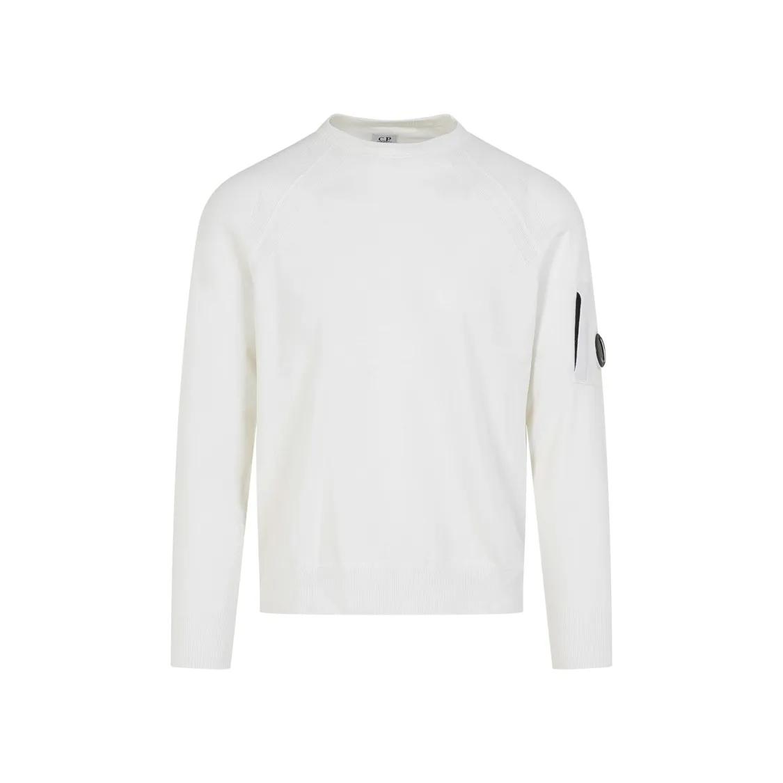 CP Company - Gauze White Virgin Wool Crew Neck - Größe XL - weiß