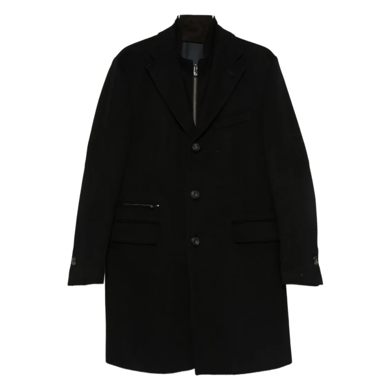 Corneliani Manteau d'hiver Tailored Black Virgin Wool Corneliani Coat Black