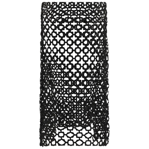 Niccolò Pasqualetti Midi-Röcke Cotton Skirt With Geometric Pattern Black