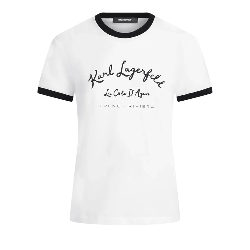 Karl Lagerfeld T-Shirt CÃ´te D'Azur T-Shirt T-shirt weiss