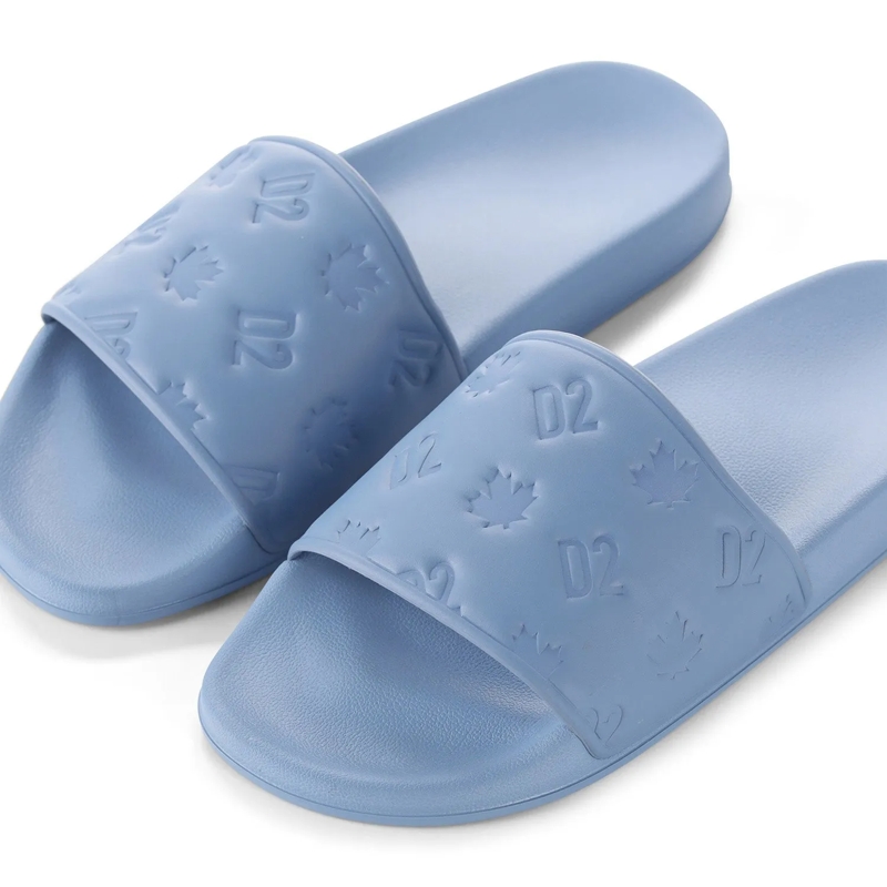 Dsquared2 Slides Pantoletten mit Logo-Muster blau(Image 4)