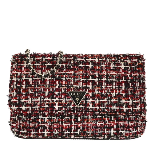 Guess Cessily Convertible Xbody Flap Beet Red Multi Crossbody Bag