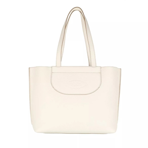 Tod's Medium Shopping Bag Leather White Sac à provisions