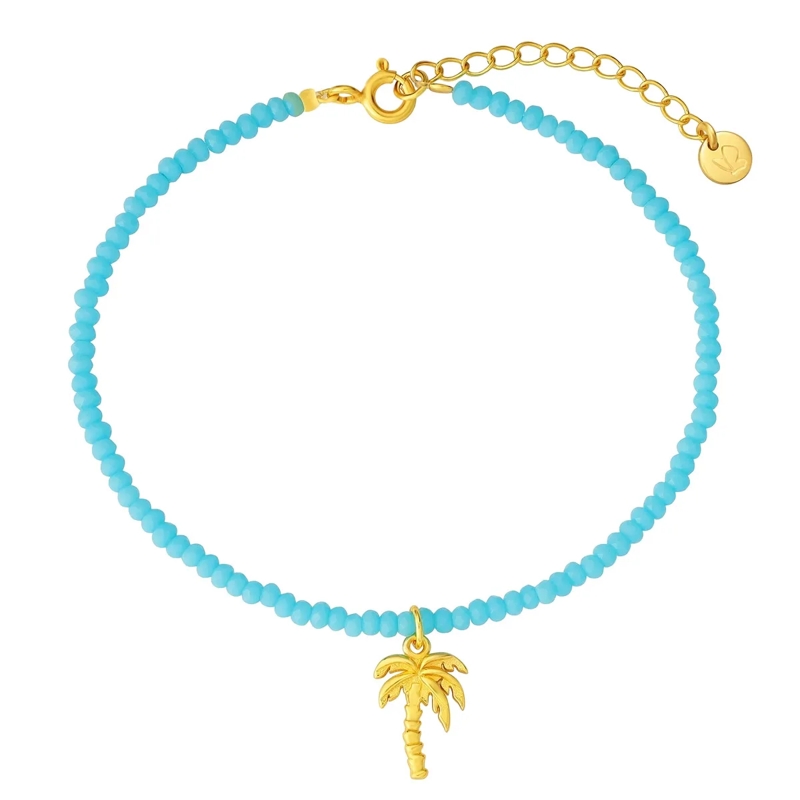 Glanzstücke München Armband Sterling Silber Armband Glas Palme gold