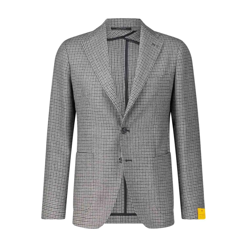 Tagliatore Colbert Sakko mit Hahnentritt-Muster grau
