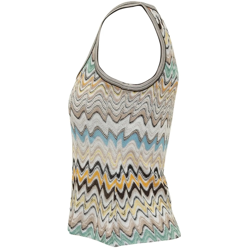 Missoni Top Top Senza Maniche in Maglia con Bottoni mehrfarbig(Image 3)