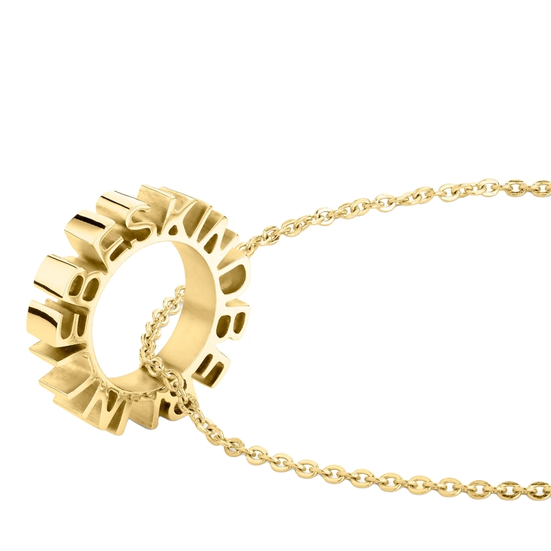 Liebeskind Berlin Mittellange Halskette Edelstahl 3D Lettering schwarz(Image 11)