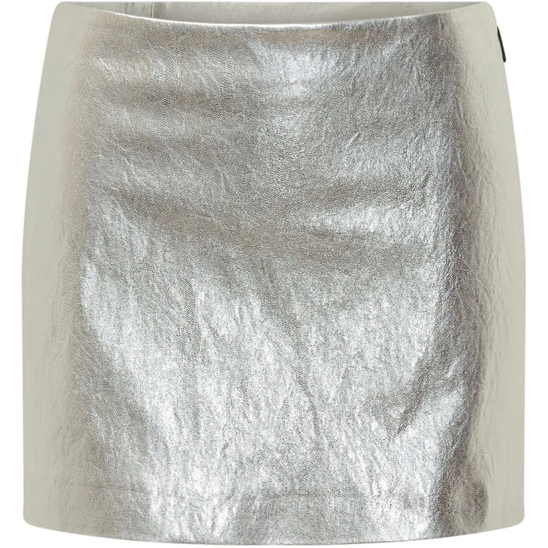 MSGM Minirock Gonna Mini Effetto Metallizzato silber